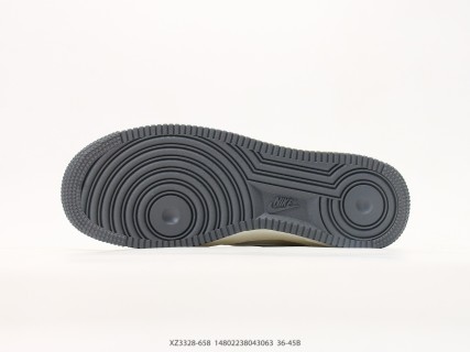 Nike Air Force 1 Low Cream Black Swoosh Casual Sneaker view 4