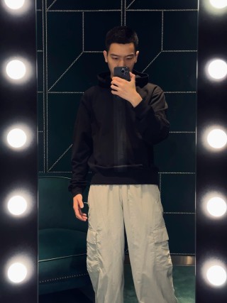 Nike Tech Fleece Color Block Hoodie Black Navy view 10