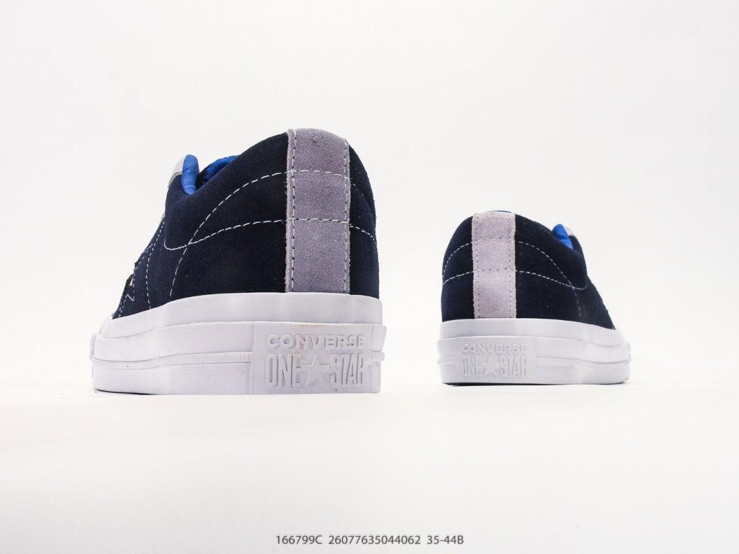 Converse One Star Suede Navy White Blue Low Top view