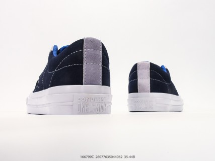 Converse One Star Suede Navy White Blue Low Top view 6