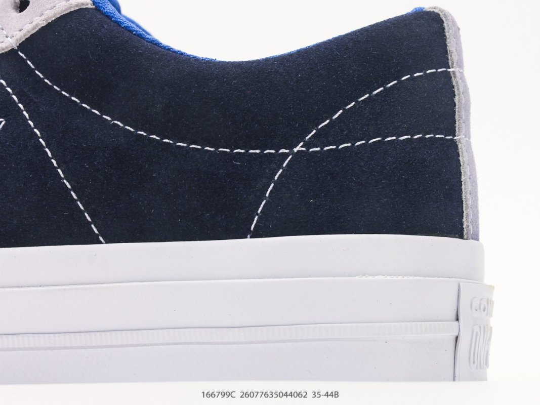 Converse One Star Suede Navy White Blue Low Top view