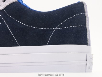 Converse One Star Suede Navy White Blue Low Top view 7