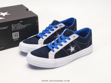 Converse One Star Suede Navy White Blue Low Top view 9