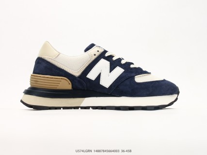 New Balance 574 Legacy Navy Cream Retro Sneaker view 2