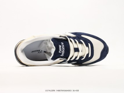 New Balance 574 Legacy Navy Cream Retro Sneaker view 3