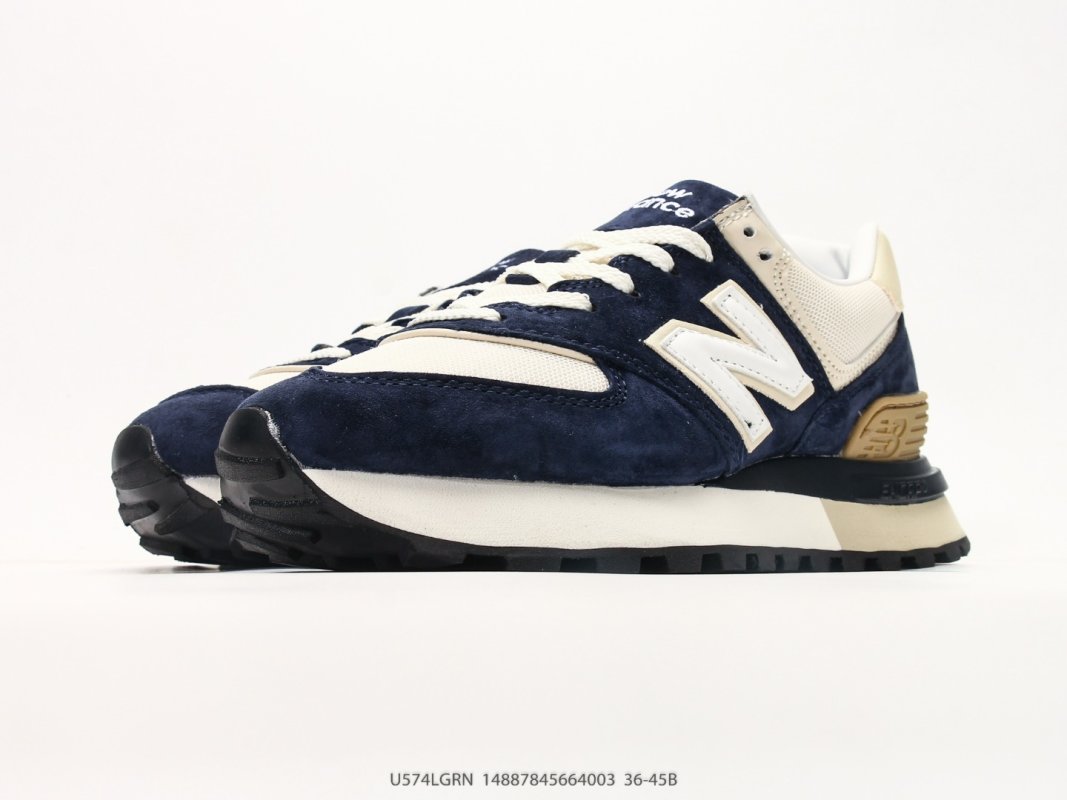 New Balance 574 Legacy Navy Cream Retro Sneaker view