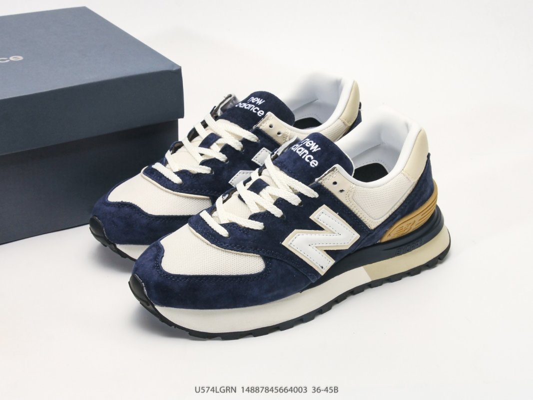 New Balance 574 Legacy Navy Cream Retro Sneaker view
