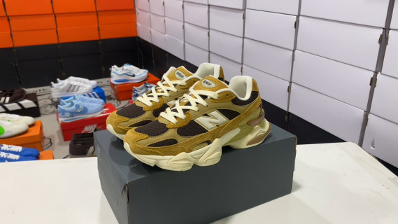 New Balance 9060 Gold Black Cream Retro Running Shoe