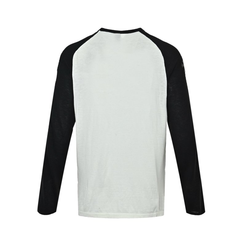 Chrome Hearts Cross Leather Colorblock Long Sleeve Knit Sweater Black White view