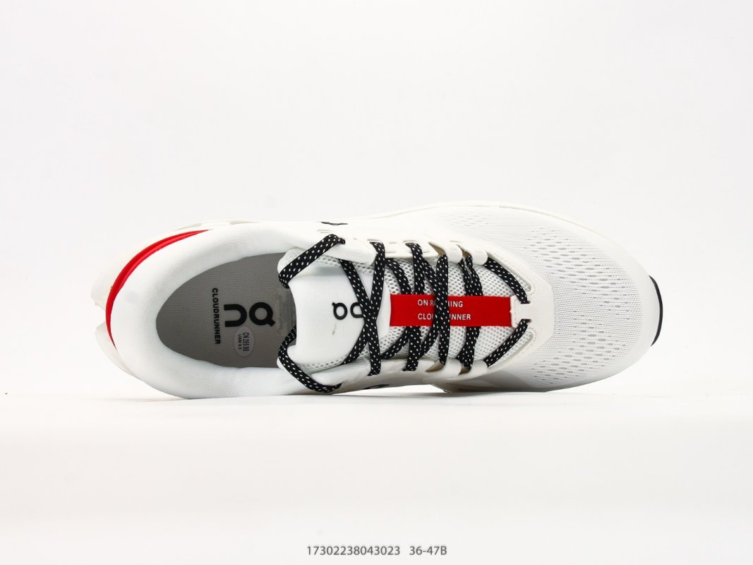 On Cloudmonster 3 White Red Black Low-Top Running Shoe view