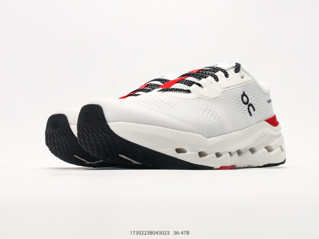 On Cloudmonster 3 White Red Black Low-Top Running Shoe view