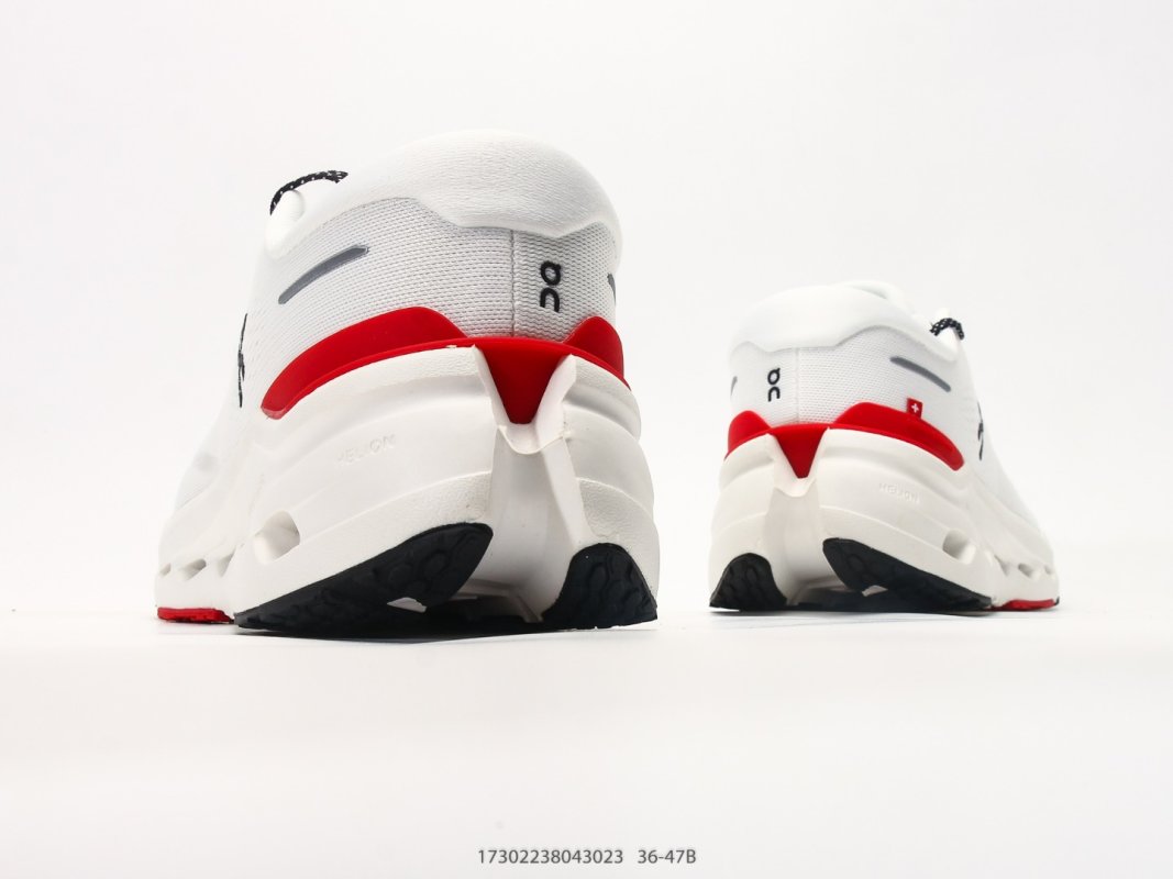 On Cloudmonster 3 White Red Black Low-Top Running Shoe view