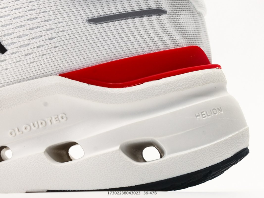 On Cloudmonster 3 White Red Black Low-Top Running Shoe view