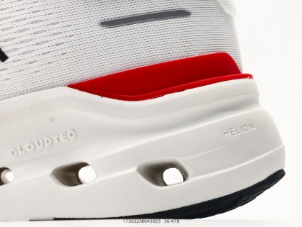On Cloudmonster 3 White Red Black Low-Top Running Shoe view 7
