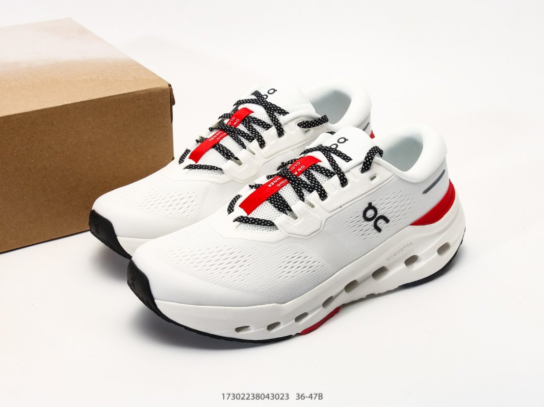 On Cloudmonster 3 White Red Black Low-Top Running Shoe view