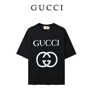 Gucci Classic GG Interlocking Print Black Short Sleeve T-Shirt