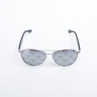 Prada Triangle Logo All-Over Print Aviator Sunglasses Silver view 2