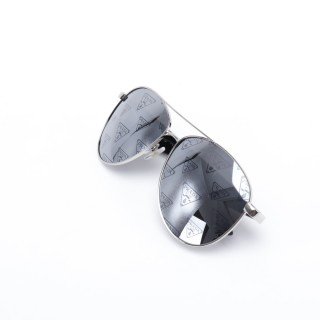Prada Triangle Logo All-Over Print Aviator Sunglasses Silver view 4