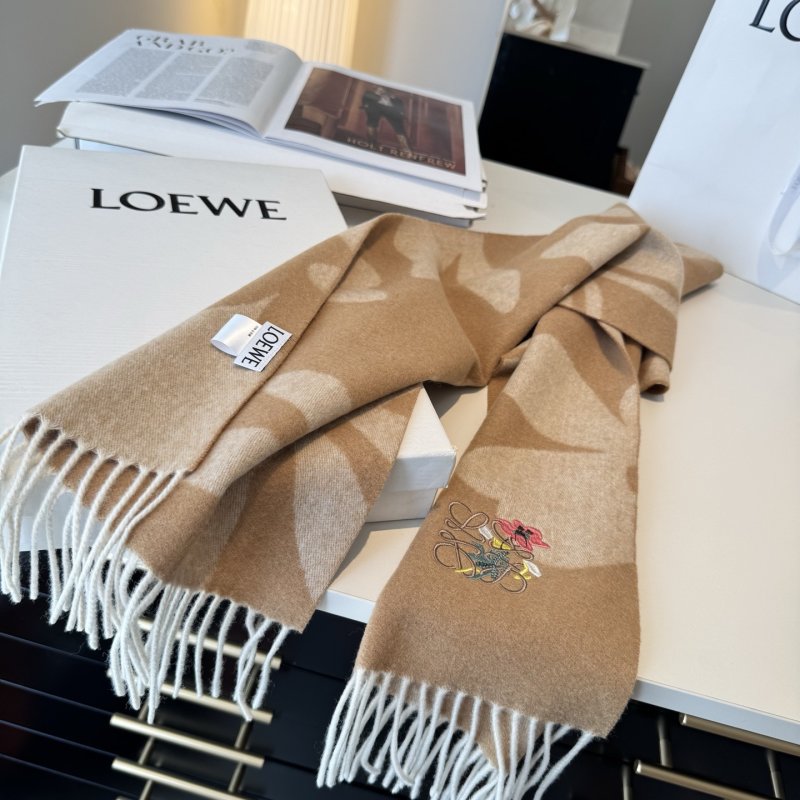 Loewe Anagram Reversible Cashmere Scarf Beige Taupe view