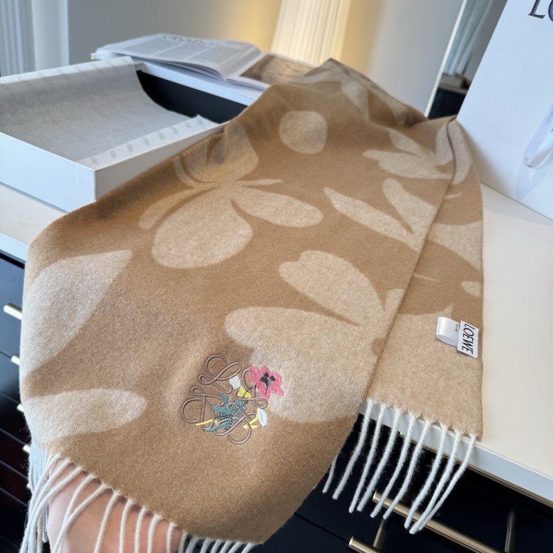 Loewe Anagram Reversible Cashmere Scarf Beige Taupe view