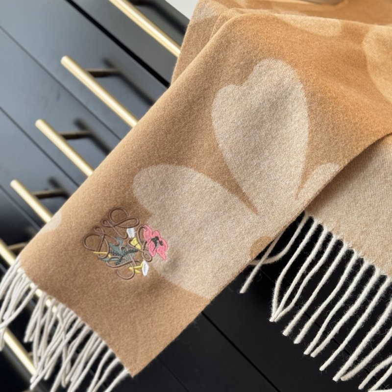 Loewe Anagram Reversible Cashmere Scarf Beige Taupe view