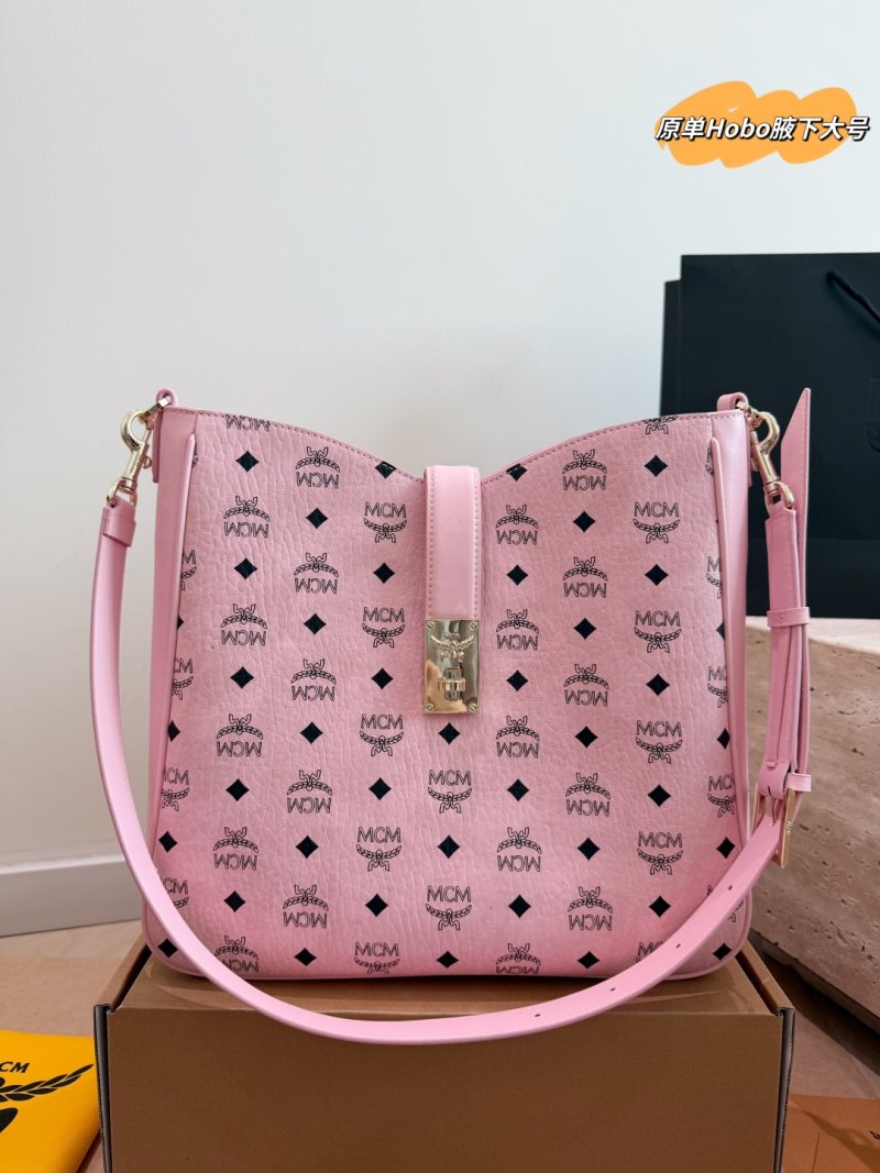 MCM Visetos Hobo Bag Pink Replica