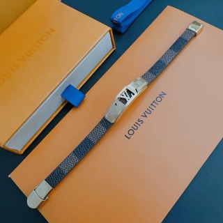 Louis Vuitton Damier Leather Bracelet – Two-Tone Brown & Silver view 2