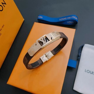 Louis Vuitton Damier Leather Bracelet – Two-Tone Brown & Silver view 7