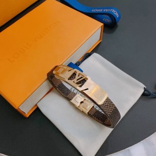 Louis Vuitton Damier Leather Bracelet – Two-Tone Brown & Silver view 8