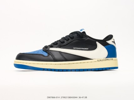 Jordan Air Jordan 1 Low Fragment Travis Scott Black Blue Cream