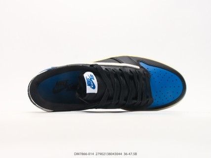 Jordan Air Jordan 1 Low Fragment Travis Scott Black Blue Cream view 3