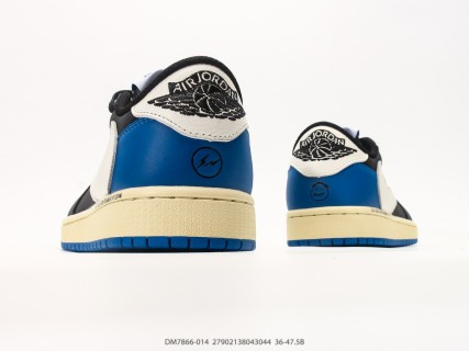 Jordan Air Jordan 1 Low Fragment Travis Scott Black Blue Cream view 6