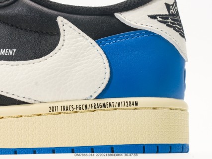 Jordan Air Jordan 1 Low Fragment Travis Scott Black Blue Cream view 7