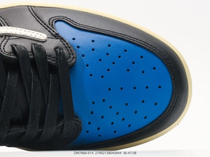 Jordan Air Jordan 1 Low Fragment Travis Scott Black Blue Cream view 8