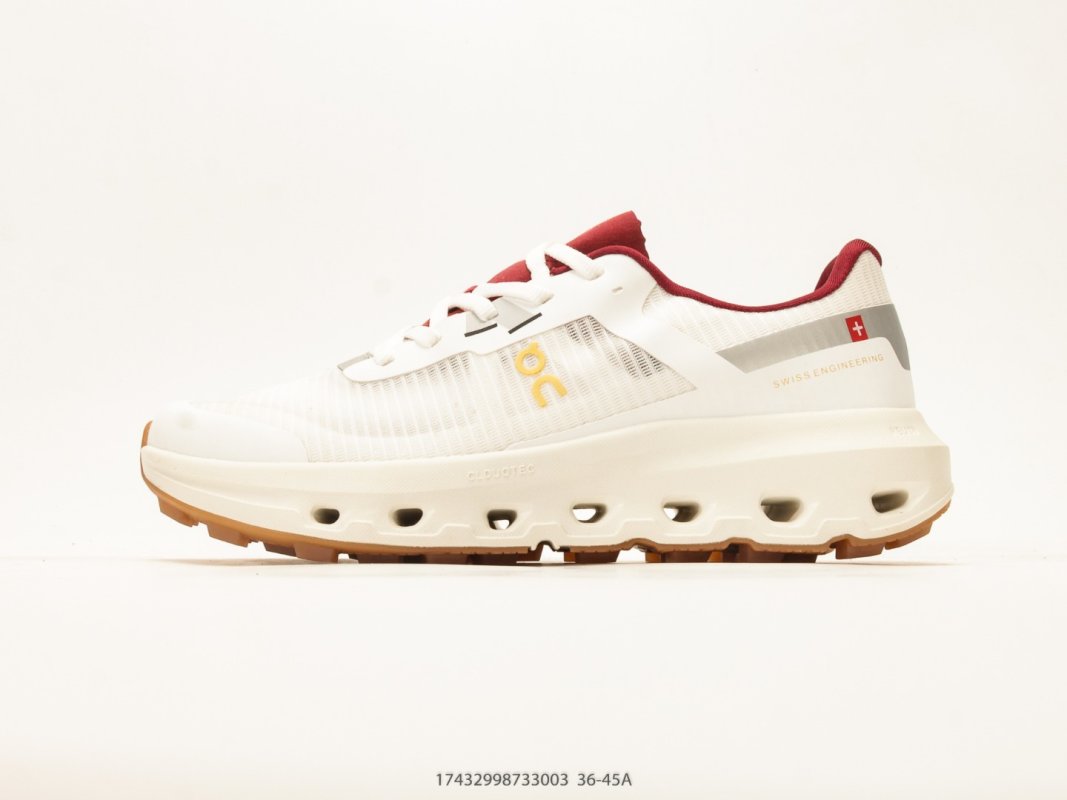 On Cloudmonster 2 Cream Burgundy Low Top Running Shoe