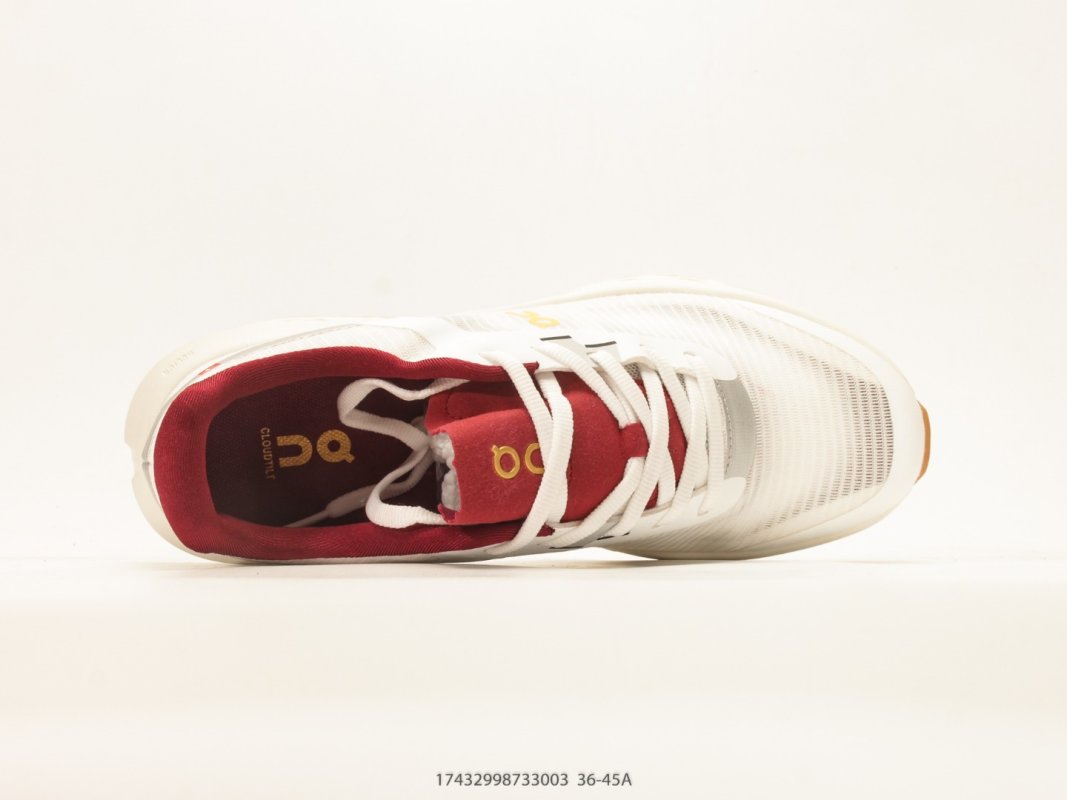On Cloudmonster 2 Cream Burgundy Low Top Running Shoe view