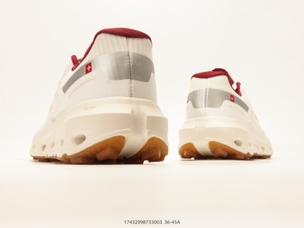 On Cloudmonster 2 Cream Burgundy Low Top Running Shoe view 6