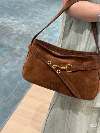Gucci Horsebit Brown Suede Shoulder Bag