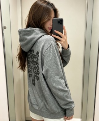 Chrome Hearts Gray Gothic Cross Hoodie Rep view 2