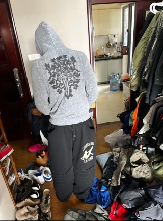 Chrome Hearts Gray Gothic Cross Hoodie Rep view 4