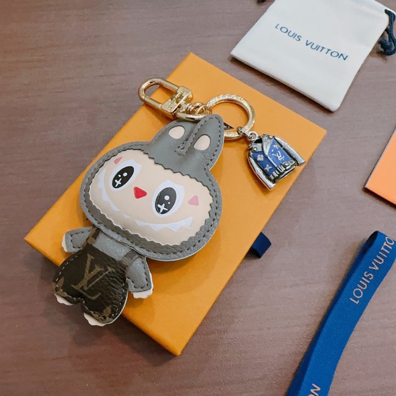 LV Anger Forest Character Bag Charm Keychain - Gray