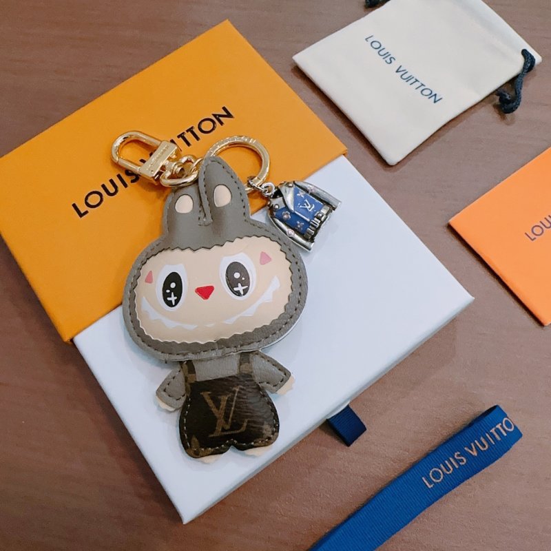 LV Anger Forest Character Bag Charm Keychain - Gray view