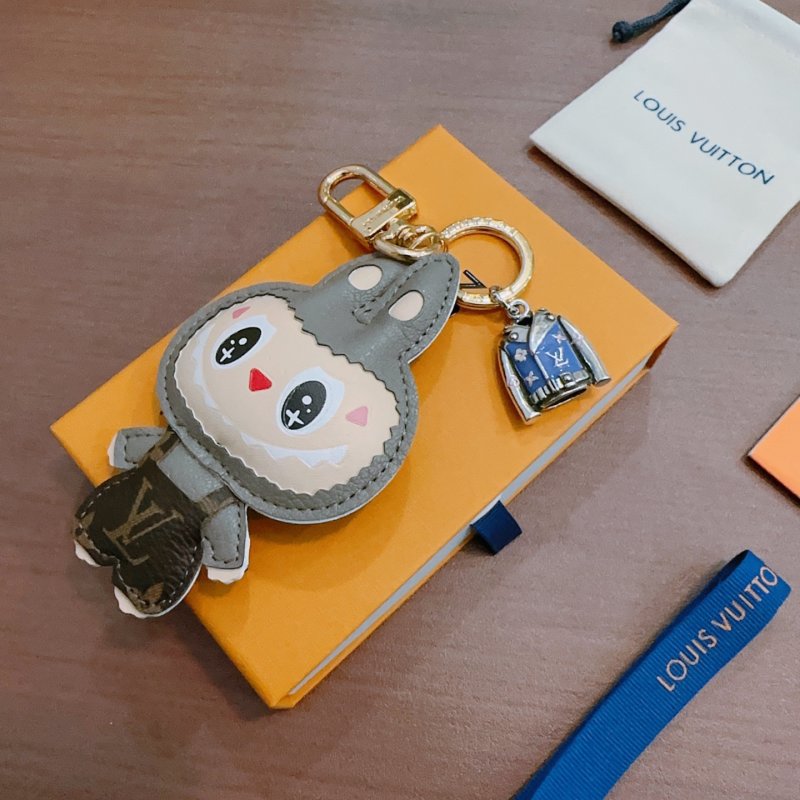 LV Anger Forest Character Bag Charm Keychain - Gray view