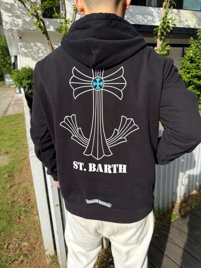St. Barth Cross Graphic Black Hoodie