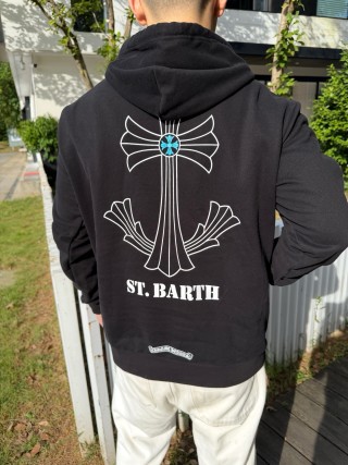 St. Barth Cross Graphic Black Hoodie