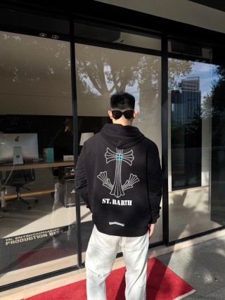 St. Barth Cross Graphic Black Hoodie view 8