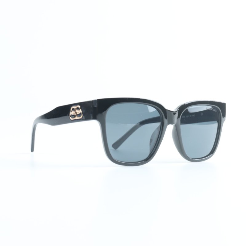 Balenciaga BB0262SA Max Square Black Acetate Grey Sunglasses