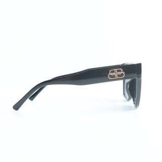 Balenciaga BB0262SA Max Square Black Acetate Grey Sunglasses view 3