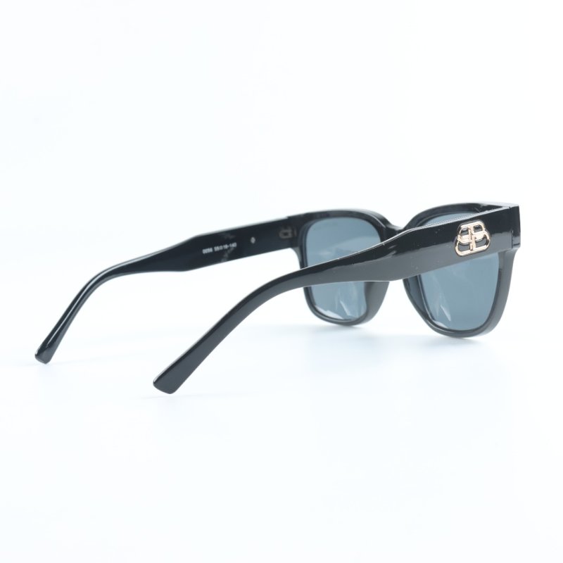 Balenciaga BB0262SA Max Square Black Acetate Grey Sunglasses view