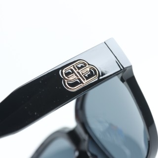 Balenciaga BB0262SA Max Square Black Acetate Grey Sunglasses view 5